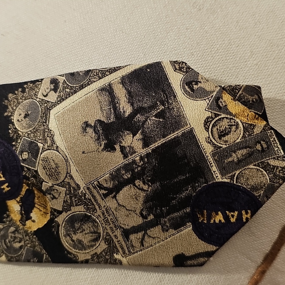 Tony Hawk Necktie with Purple and Gold Design. By STRUCTURE 100 % Silk. USA